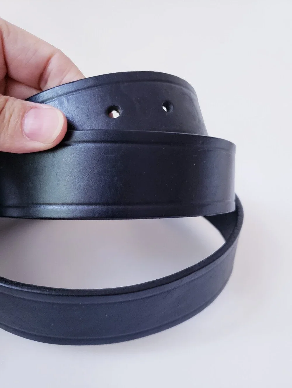 Vintage Meg and Cait Black Leather Belt